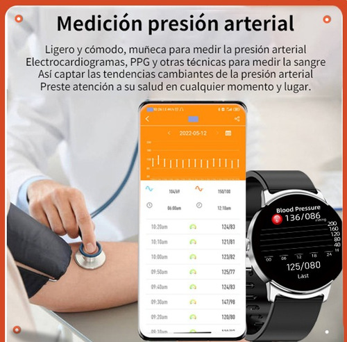 Reloj Inteligente Mujer Azúcar En Sangr Presión Arterial Y