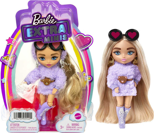 Barbie Extra Minis Muñeca #4 (5.5 Pulgadas) Con Moda Morad.