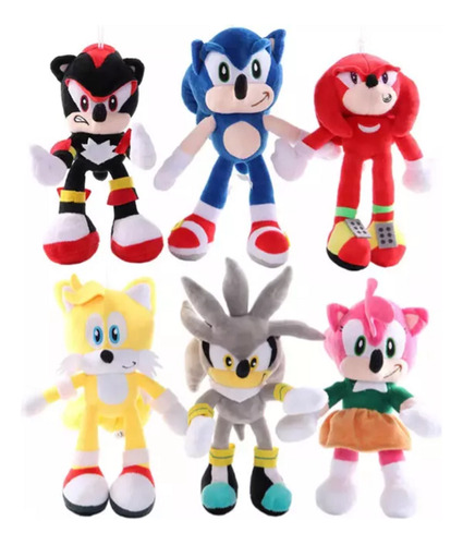 Peluche Sonic Y Sus Amigos 30 Cm Tails Shadow Amy Knucles X1