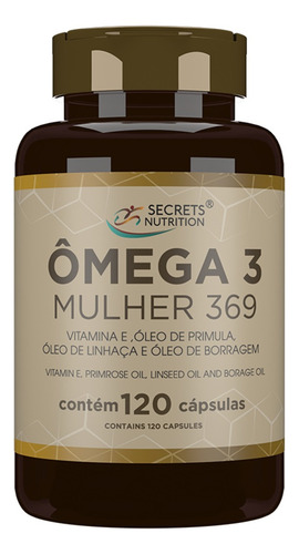 Omega Mulher 3 6 9 Óleo Linhaça Borragem Primula 120capsulas Sabor Sem Sabor