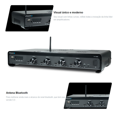 Som Ambiente P/ Academias Frahm 4500 +12 Caixas Ps200 Pretas