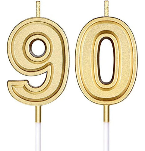 Velas De 90 Cumpleaños, Velas Con Números Para Tarta, Velas 