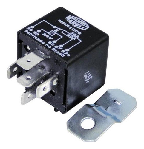 Rele Auxiliar 5 Term. 24v 40a C/suporte Preto