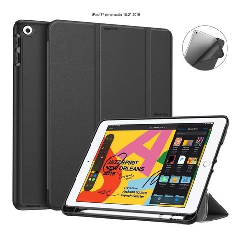 Imagen 1 de 6 de Case Fintie iPad 10.2 7gen 8va 2019 Smart Portalápiz Negra