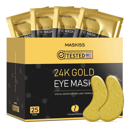 Maskiss 25 Pares De Parches De Oro De 24 Quilates, Mascara D