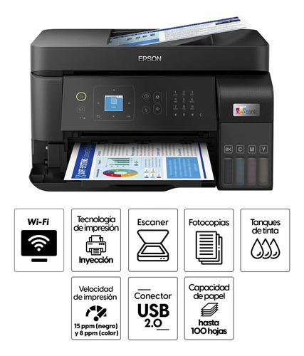 Impresora Epson Multifuncional L5590 Ecotank Wifi Adf Sgi 