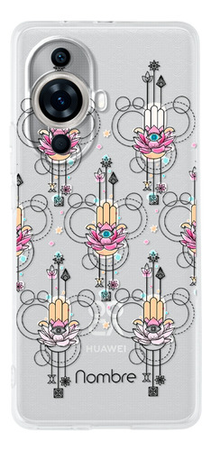 Funda Huawei Mano Fátima Antigolpes Personalizada Con Nombre