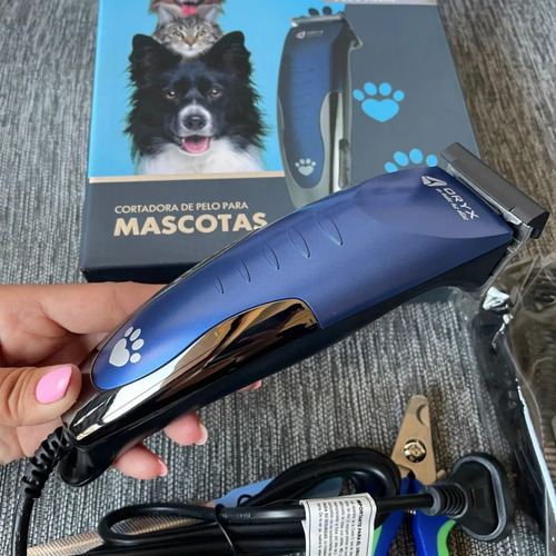Kit Corte Canino Máquina + Accesorios Completos Azul/gris