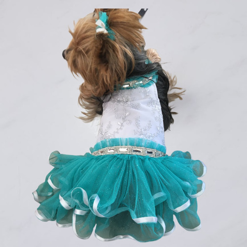Roupa Sob Medida Para Cachorro Vestido Pet Soft Com Strass.
