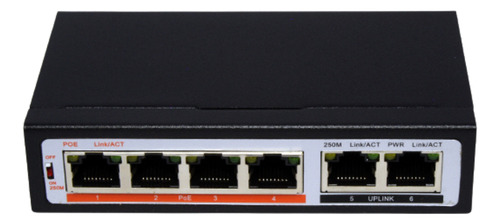 Switch Poe Xcase 10/100 De 6 Puertos 60w