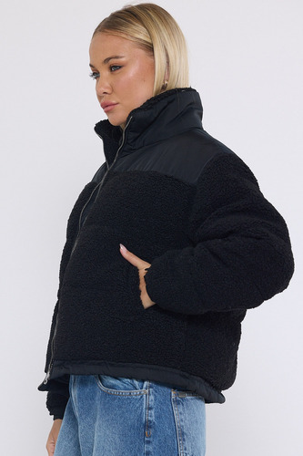Campera Puffer Puffy De Teddy Peluche Trendy Mujer Scombro