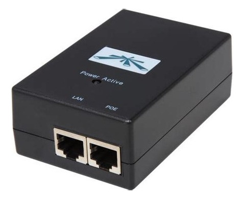 Inyector Poe 24v, 0.5a 12w Fast Ethernet. Ubiquiti, Mikrotik