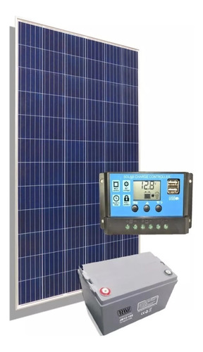 Kit Solar Panel 80w + Regulador 10a + Bateria 12v 55a Cb1 Ct