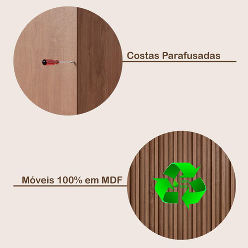 Guarda Roupa Rustic 1 Porta Com Espelho - Mademarcs