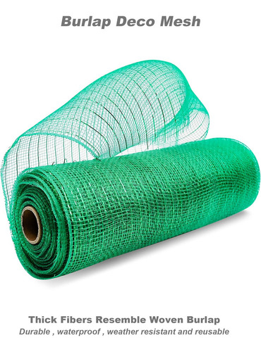 2 Rollos De Cinta De Malla De Poliéster Verde Para Navidad