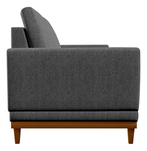Sofá 180cm 3 Lugares Kayrós D05 Linho Chumbo - Mpozenato Cor Cinza Desenho Do Tecido Liso