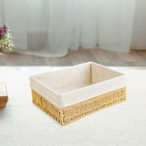 Solución De Almacenamiento De Mimbre Elegante 32x24x12cm