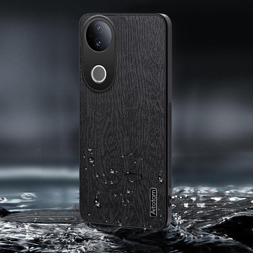 Capa De Couro Com Textura De Árvore Para Vivo V50 5g