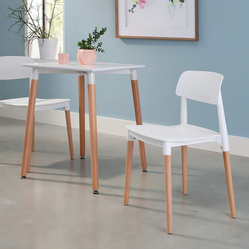 Set de 4 Sillas de Comedor Estocolmo con Patas de Madera | Sillas Modernas con Estilo Nordico Minimalista