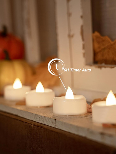 Velas Sin Llama, Paquete De 12 Velas Falsas Con Temporizador