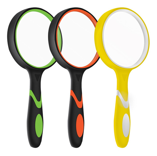2 Pack 75mm 10x Handheld Magnifying Glass Shatterproof