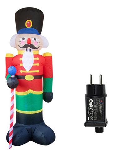 Cascanueces Inflable Navideño De 8 Pies Con 3 Luces Led