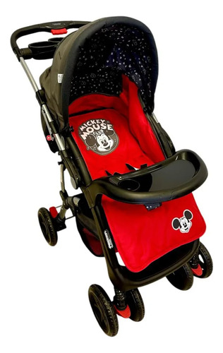 Coche Cuna Huevito Posiciones Grande Rebatible Disney 3233ts Rojo Negro