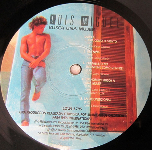 Luis Miguel - Busca Una Mujer Insert Lp