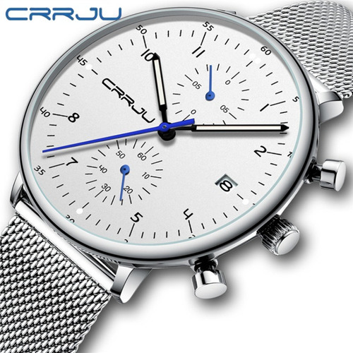 Reloj Crrju Para Hombre, Calendario, Cronógrafo De Cuarzo