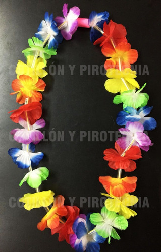 Imagen 5 de 10 de Collar Led Hawaiano X1 Flores Luminoso Hawaiana Cotillon Led
