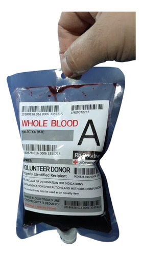 Bolsa Transfusión De Sangre, Sangre Falsa, Maquillaje 250cc