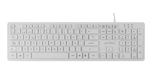 Teclado Alambrico Multimedia Acteck Tx22 Usb Blanco Ac-93166