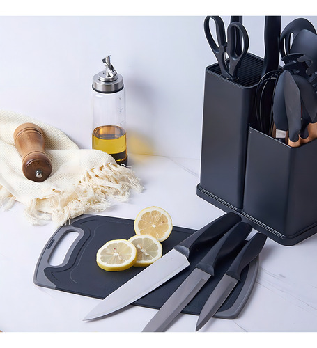 Utensillos Cocina Sets De 19 Espatulas Brochas Color Gris Claro