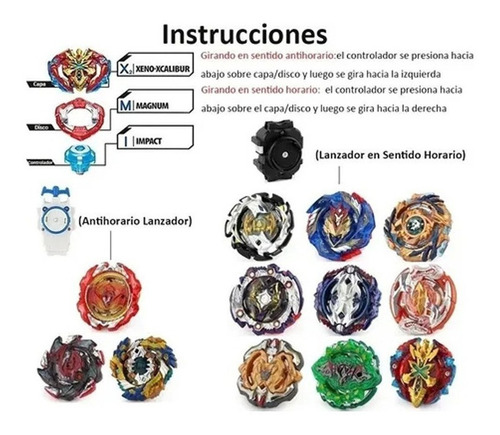 Juego De Metal Para Niños Beyblade Burst Bey Blade