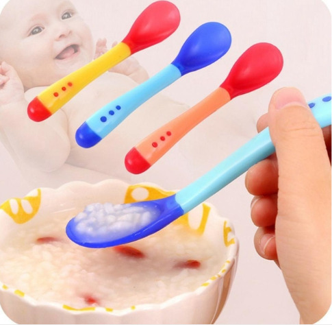 Colher Para Bebe De Silicone Sensitive Quente E Frio