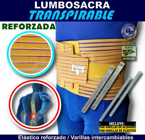 Faja Lumbo Sacra O Sacro Lumbar Transpirable Varillas Desmon