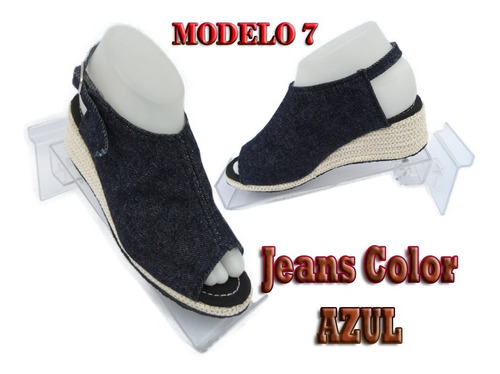 Sandalia Con Plataformas En Jeans 100% Artesanales Alpargata