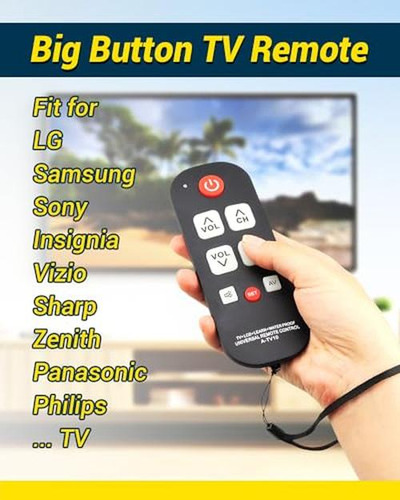 Control Remoto De Tv Con Botón Grande A Prueba De Agua, Par