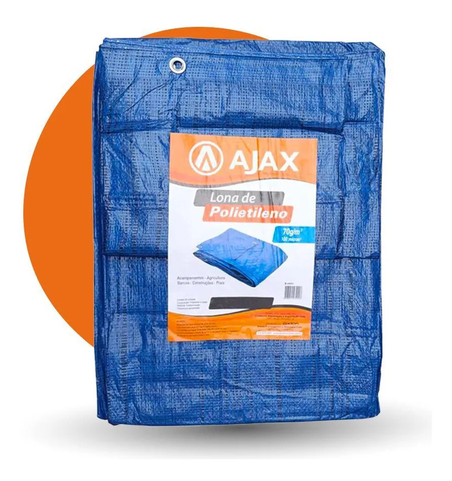 Lona Multiuso Plastica Cobertura Impermeavel Azul 5x3 Reforcada