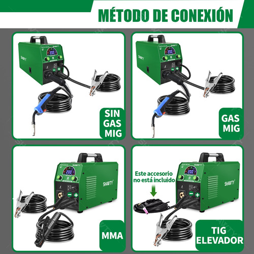 Inversor Soldadora Shawty Mig Con/sin De Gas Y Mma 200a