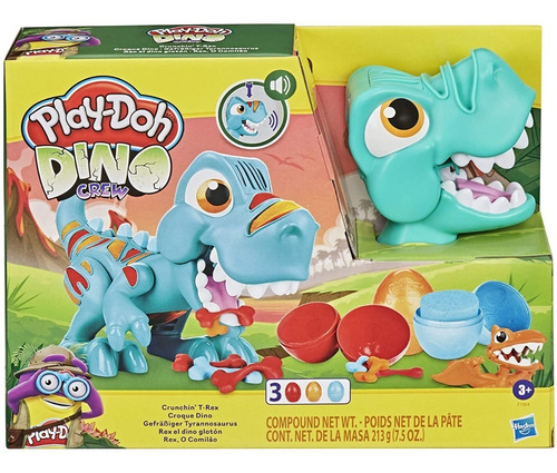 Imagen 2 de 10 de Plastilina Play Doh Tiranosaurio Cruchin Dino Crew Y Sonido