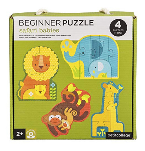 Petit Collage Beginner Puzzle Para Niños, Safari Babies - In