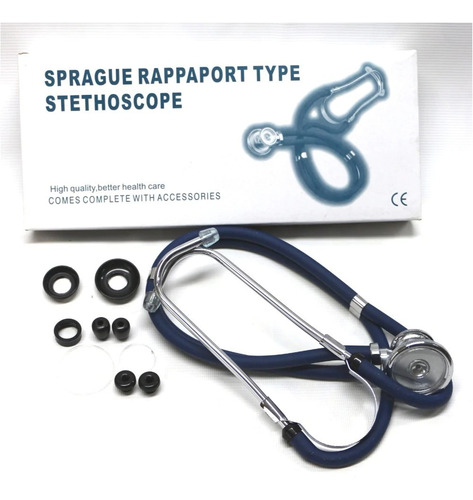 Imagen 2 de 4 de Estetoscopio Rappaport De Doble Cabezal + Accesorios