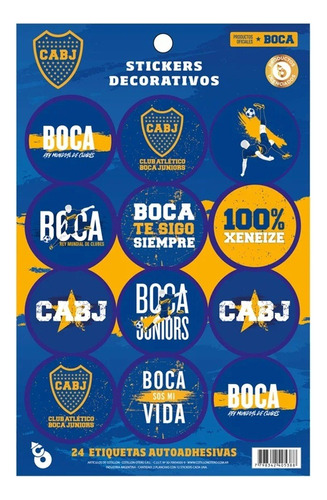 Plancha De Stickers Otero X 24 Un - Boca Juniors