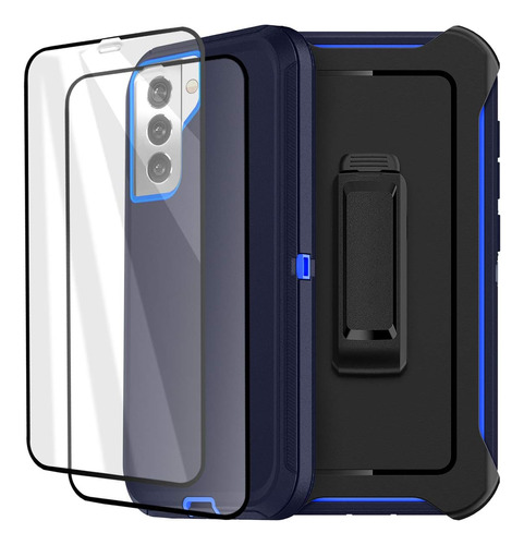 Funda Galaxy S21 Plus Aicase + Protector Admiral Blue/royal