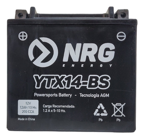 Batería para Moto Ytx14-bs agm nrg