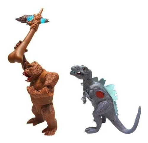 Muñeco X2 King Kong Vs Godzilla En Blíster Adorno Colección