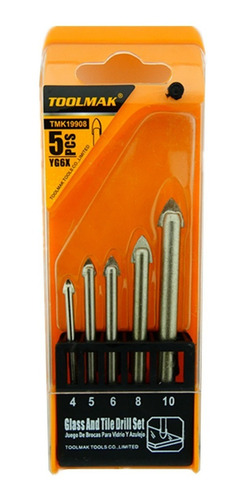 Set Brocas Punta Flecha Cerámica Vidrio 5 Pcs Tmk19908