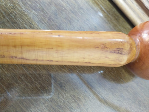 Imagen 3 de 9 de Antiguo Bastón De Madera Tallada Torneada 91cm Altura