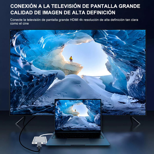 Adaptador Tipo C A Hdmi 4k Convertidor Hub Usb 3.0